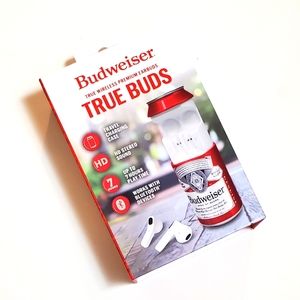 Budweiser Premium Earbuds Truebuds Headphones with Can Shaped Charging Case